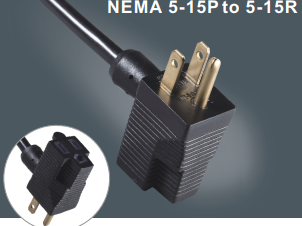 美式三芯插头带插座