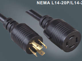 美国标准带锁插头延长线L14-20P/L14-20R